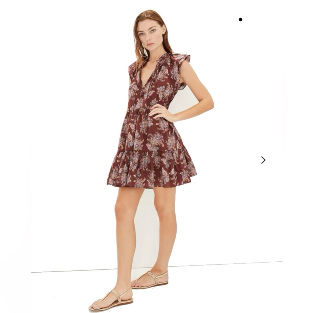 VERONICA BEARD Zee Ruffled Tiered Minidress Sz 8